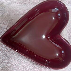 Pampered Chef Heart-Shaped Simple Editions Burgundy Bowl